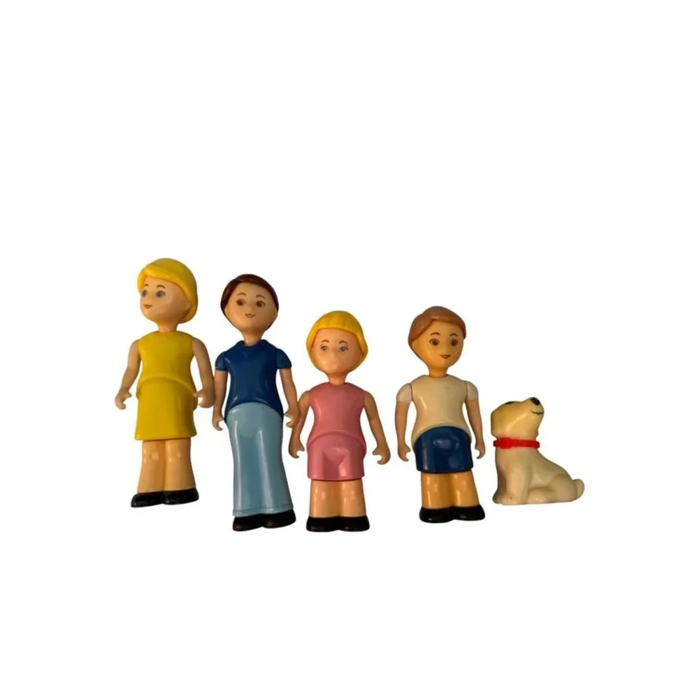 Little Tikes family dollhouse toys mother father sister brother dog vtg people
